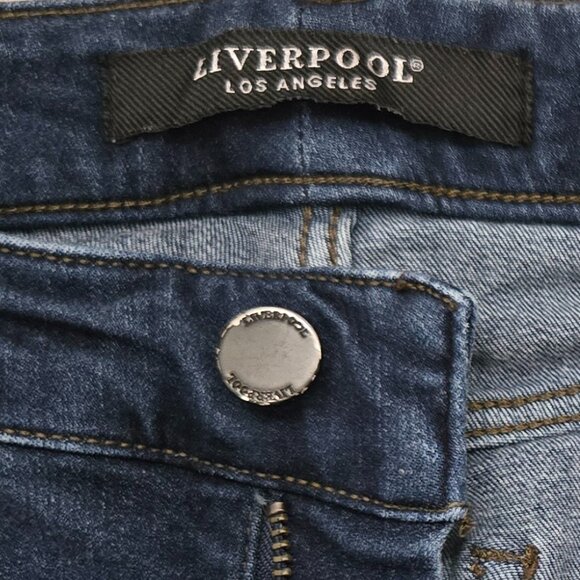Liverpool The Crop Skinny Jeans Women's High Rise Super Stretchy Raw Hem 8/29 - Picture 9 of 9